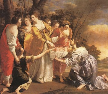  contra Obras - Hallazgo de Moisés, pintor barroco Orazio Gentileschi